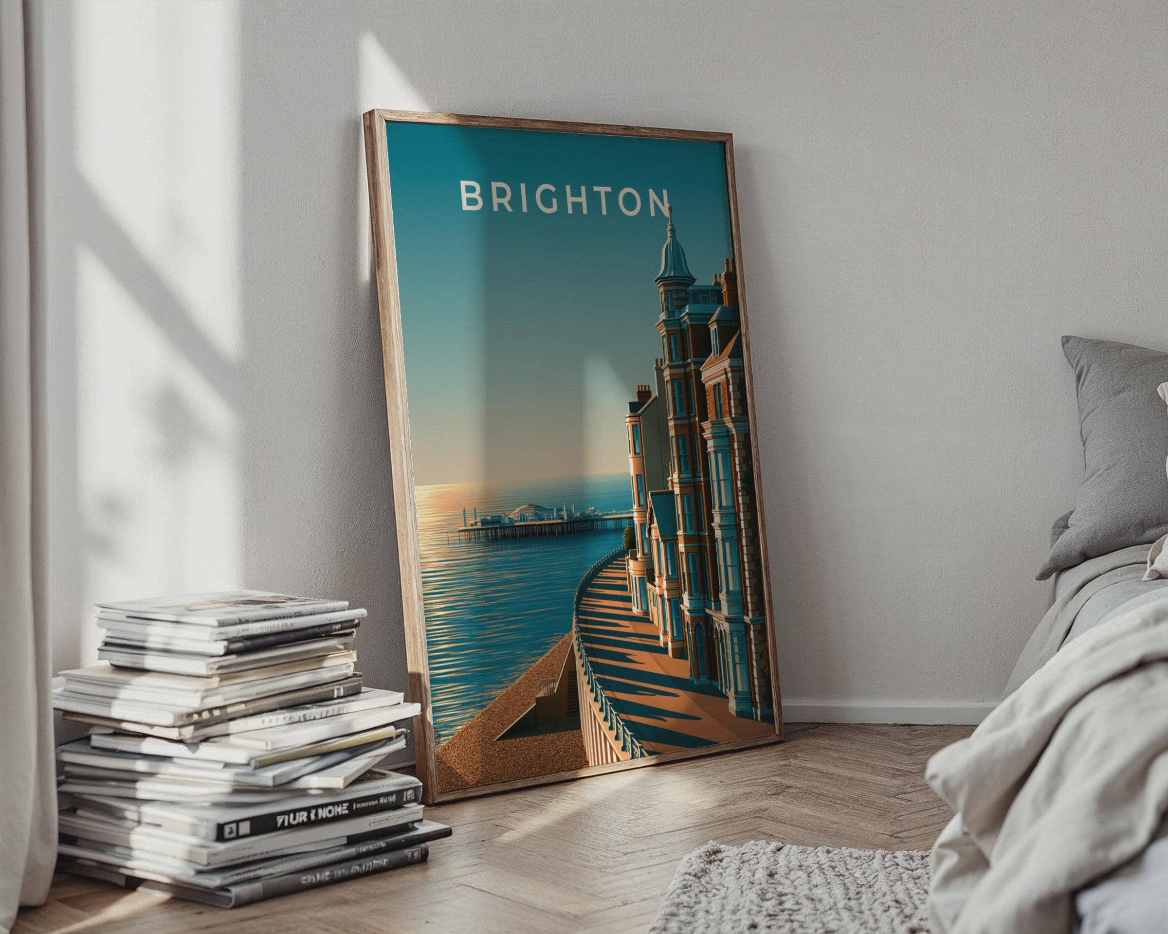 Brighton Poster Coastal Wall Art Print - Travel Wall Art