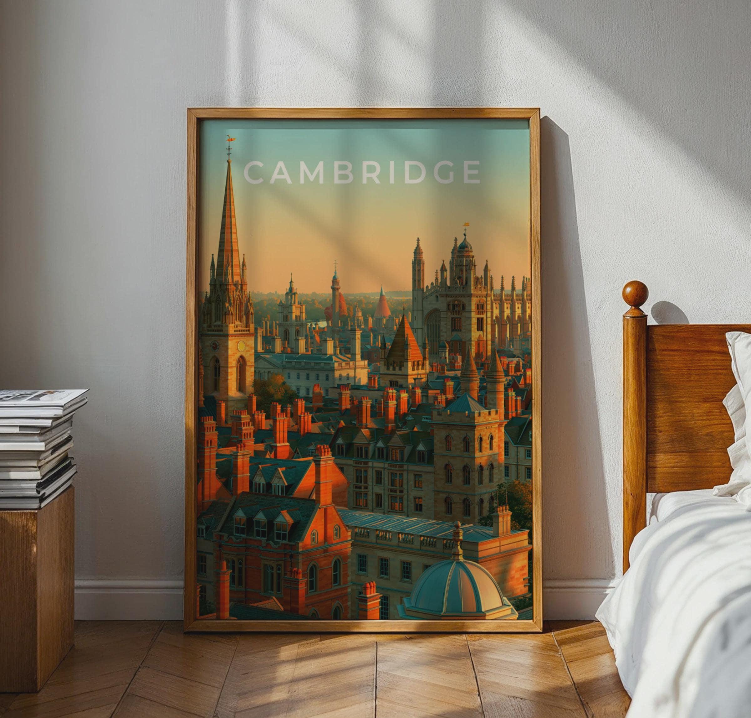 Cambridge Cityscape Wall Art Poster - Travel Wall Art