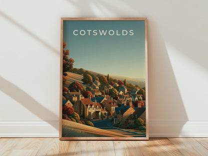 Cotswolds Print Village Landscape Art - Travel Wall Art