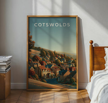 Cotswolds Print Village Landscape Art - Travel Wall Art