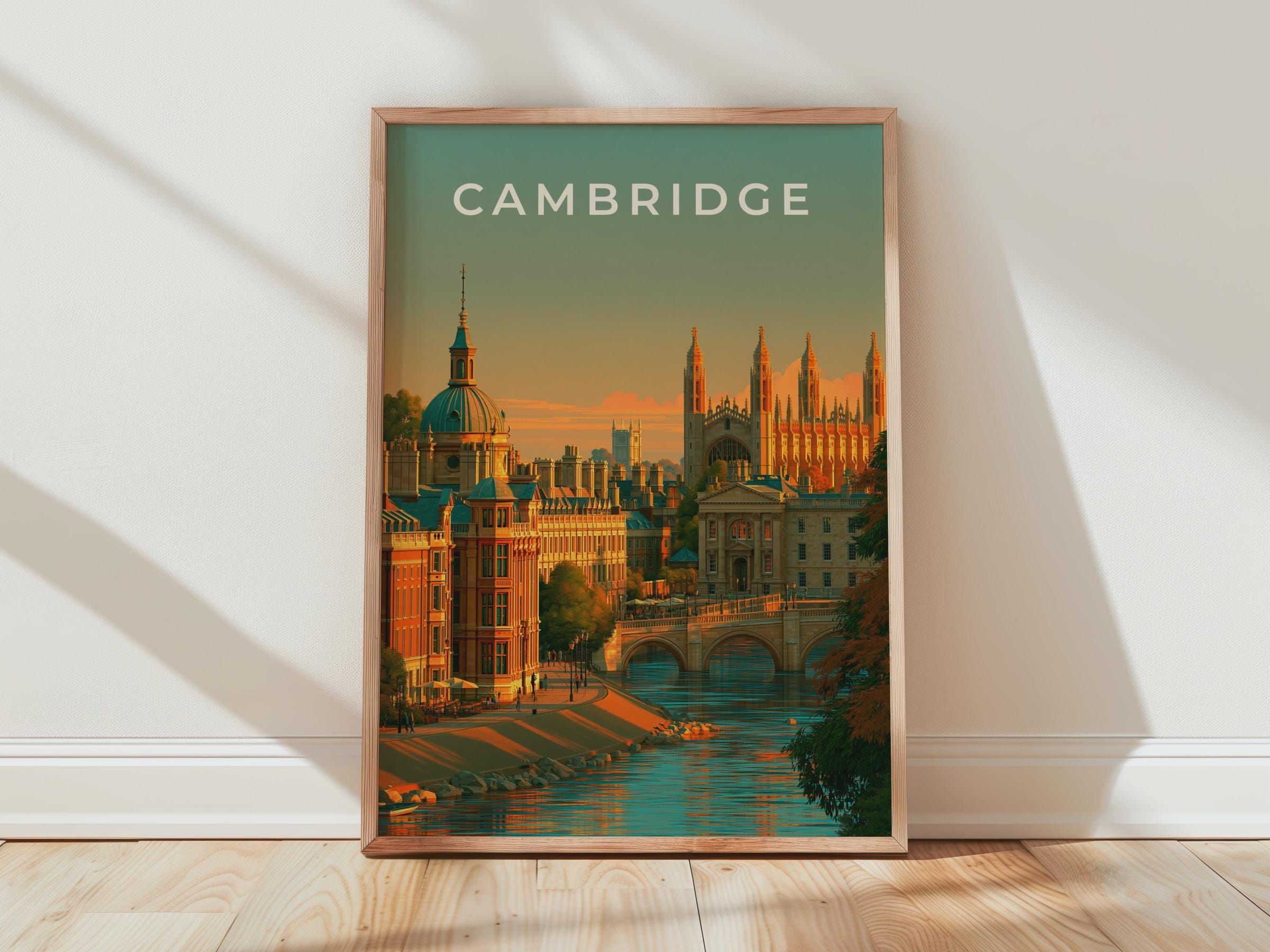 Cambridge Cityscape Art Print Scenic Wall Art - Travel Wall Art