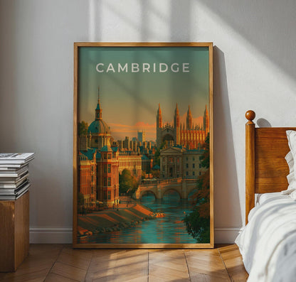 Cambridge Cityscape Art Print Scenic Wall Art - Travel Wall Art