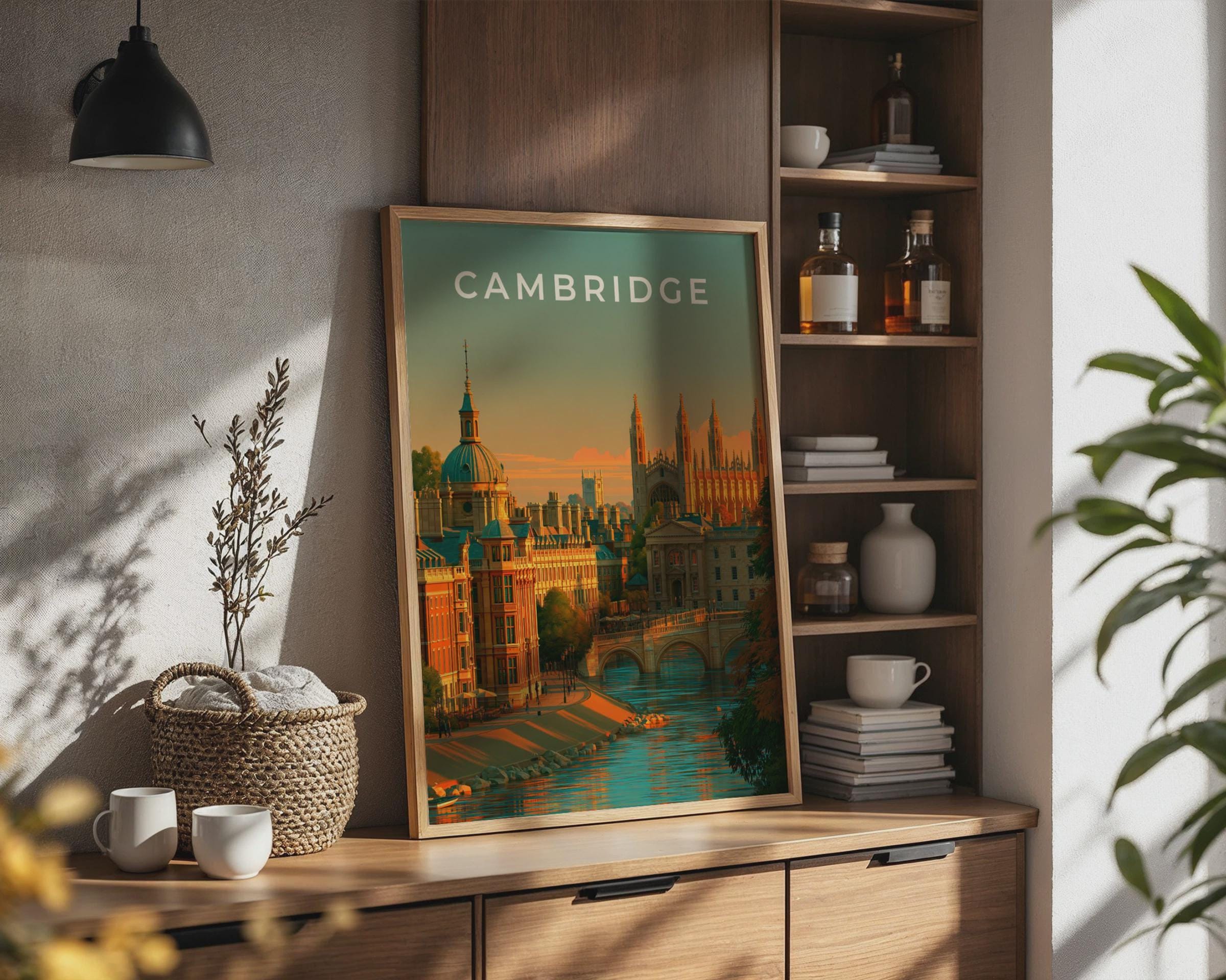Cambridge Cityscape Art Print Scenic Wall Art - Travel Wall Art
