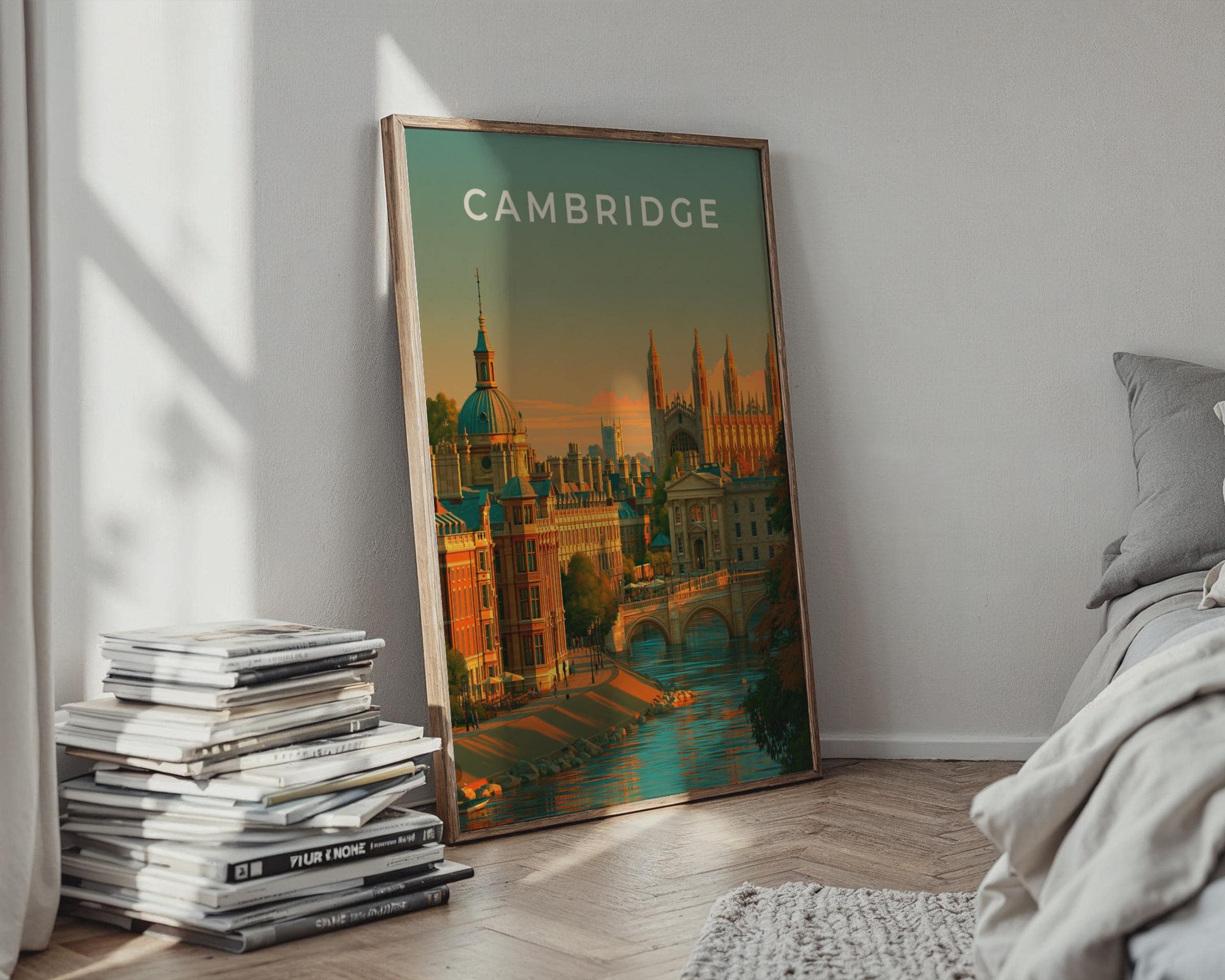 Cambridge Cityscape Art Print Scenic Wall Art - Travel Wall Art