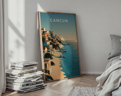 Cancun Beach Art Print Coastal Landscape - Travel Wall Art