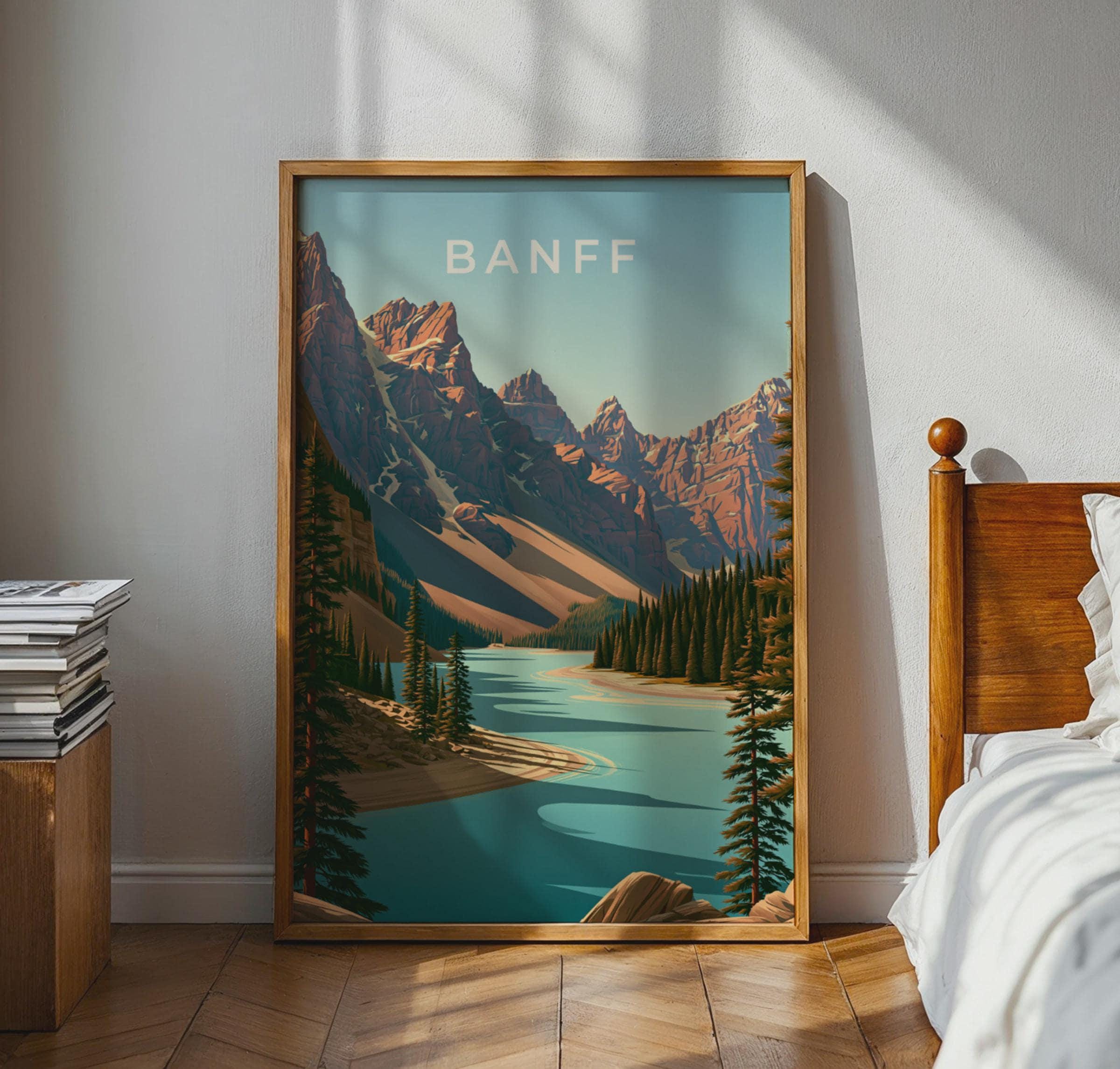 Banff Mountain Landscape Art Print - Travel Wall Art