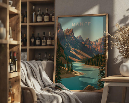 Banff Mountain Landscape Art Print - Travel Wall Art