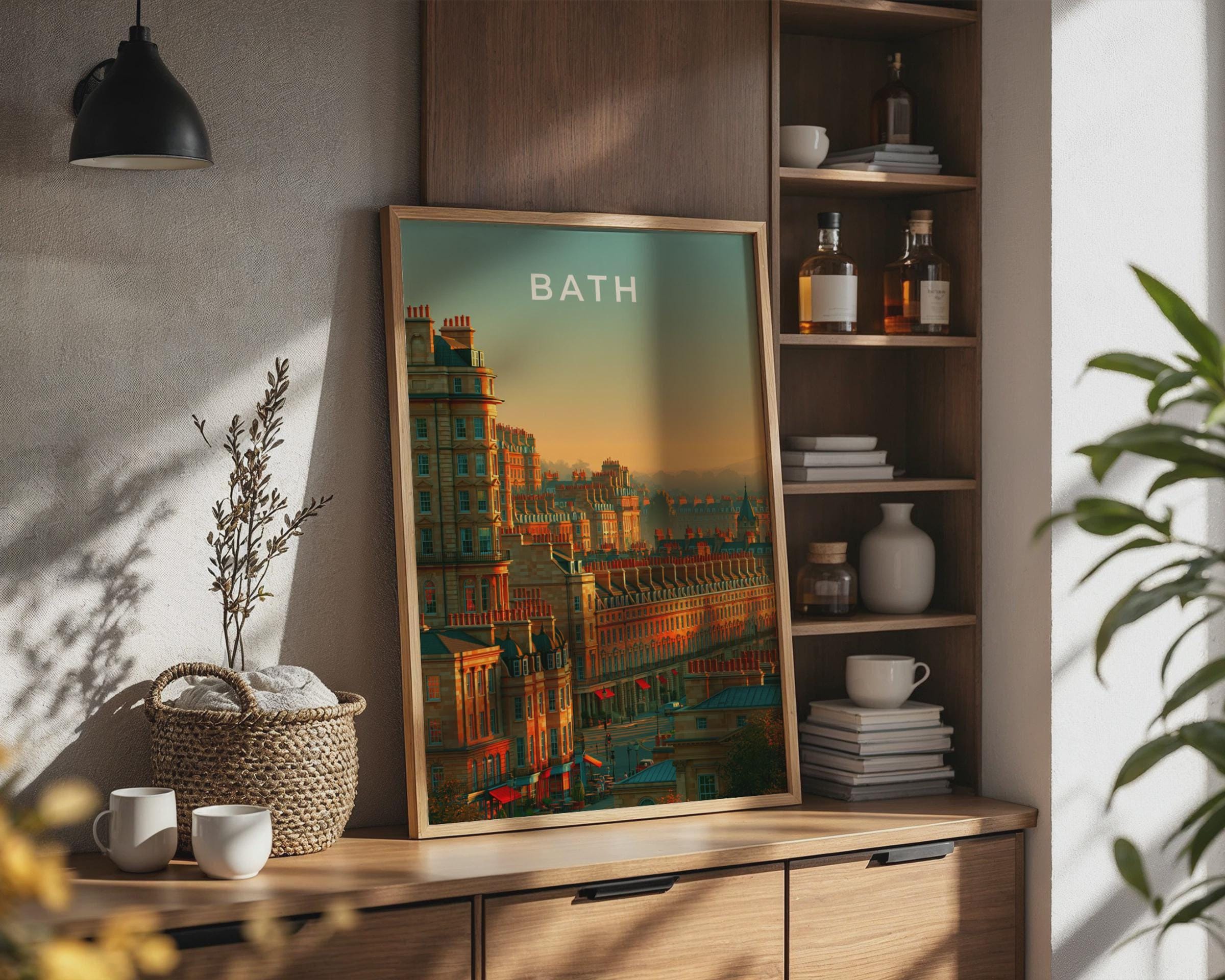 Bath Cityscape Poster Architectural Print - Travel Wall Art