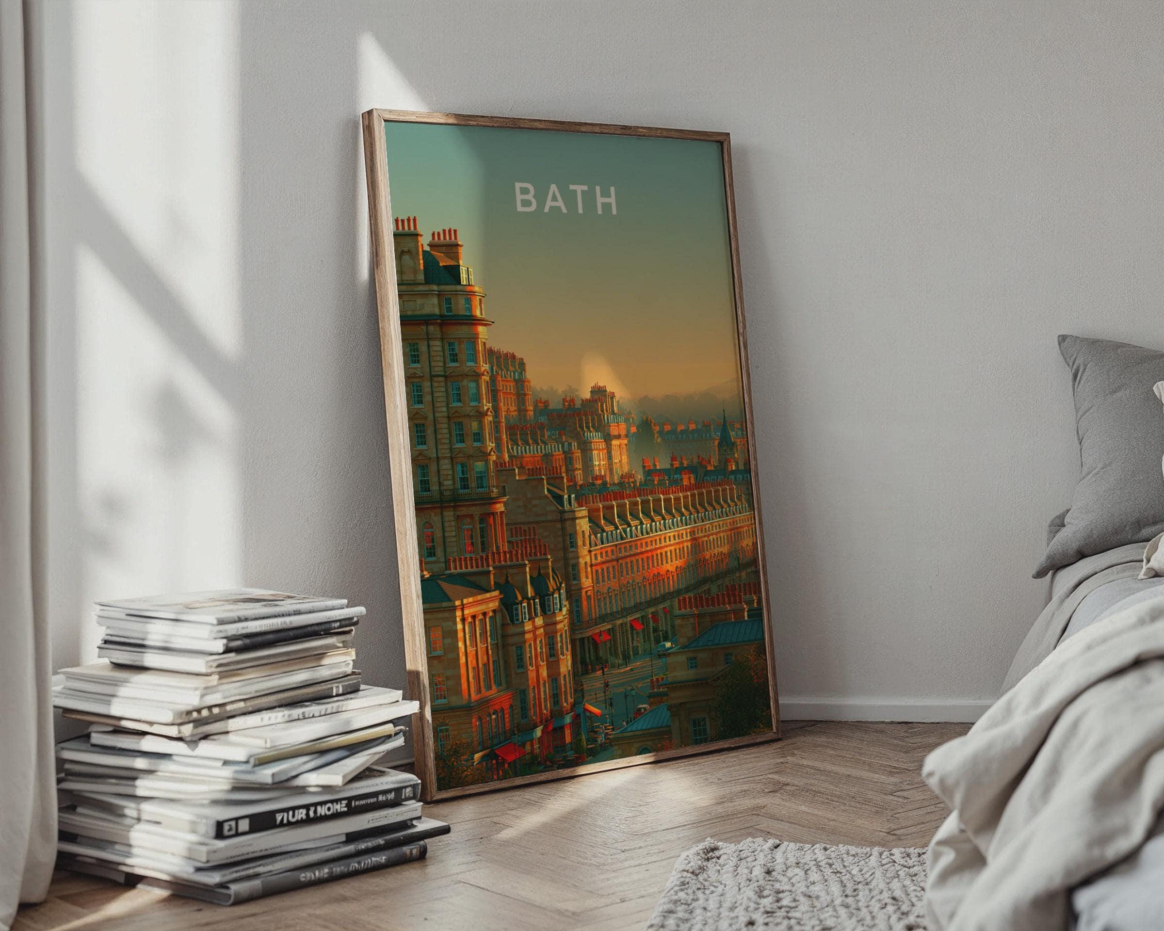 Bath Cityscape Poster Architectural Print - Travel Wall Art