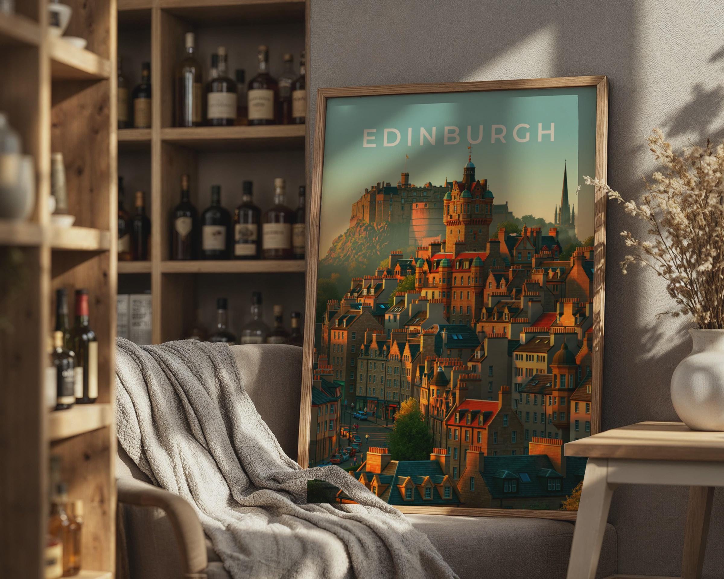 Edinburgh Cityscape Wall Art Print - Travel Wall Art