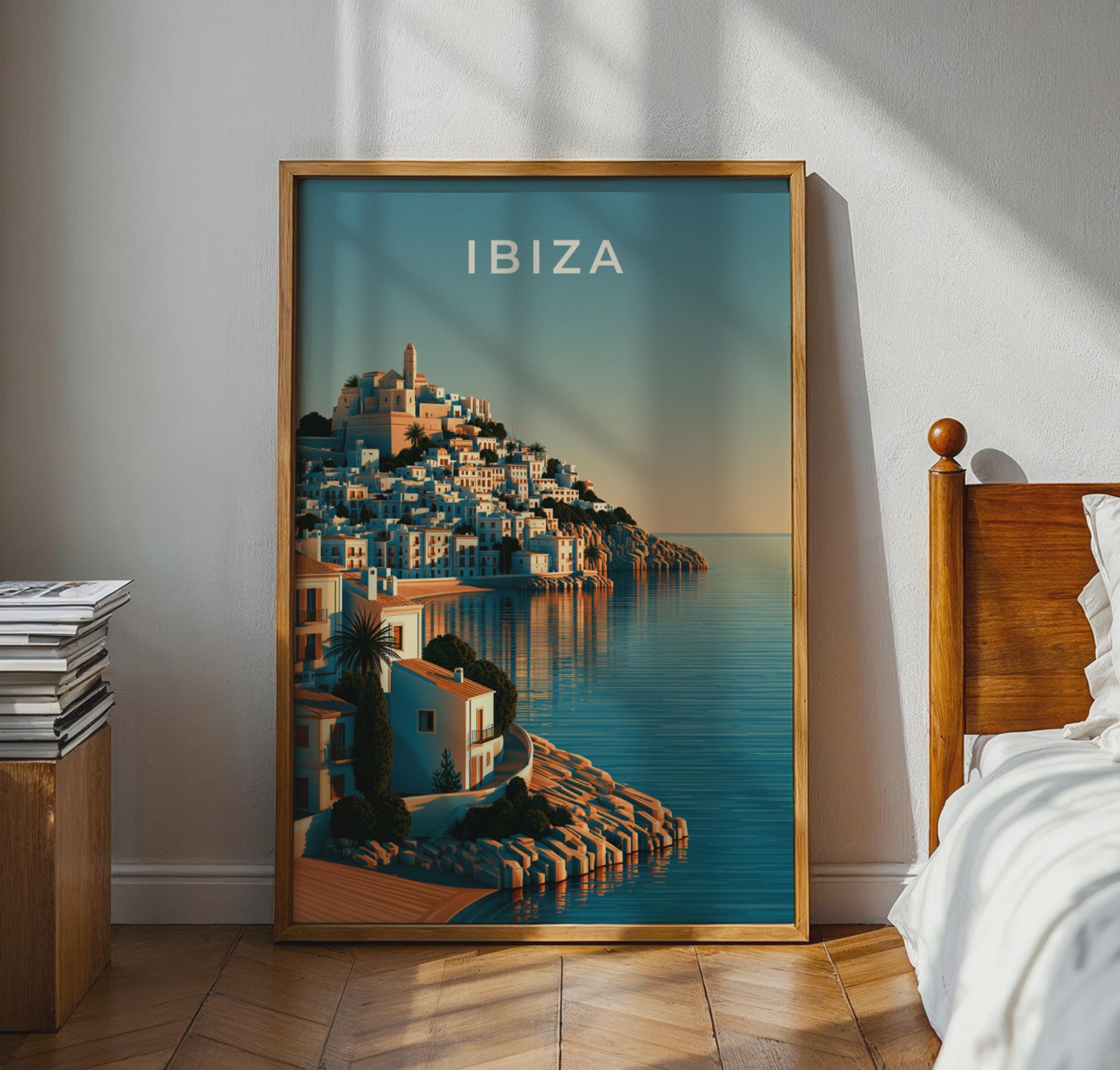 Ibiza Coastal Art Print Wall Art - Travel Wall Art