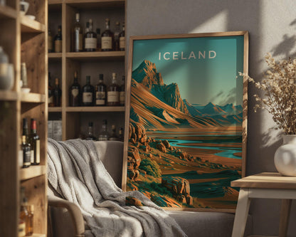 Iceland Mountain Landscape Wall Art Print - Travel Wall Art