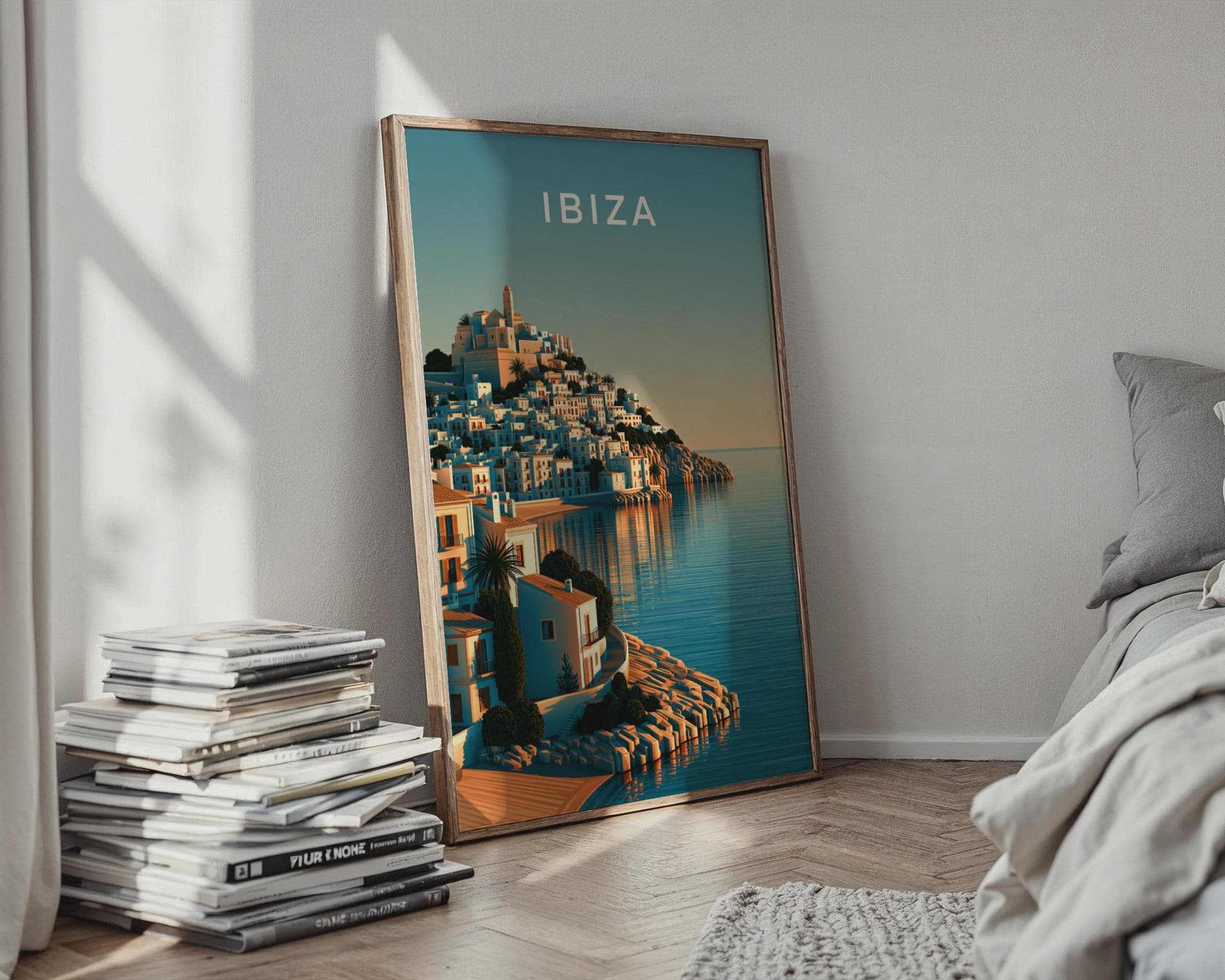 Ibiza Coastal Art Print Wall Art - Travel Wall Art