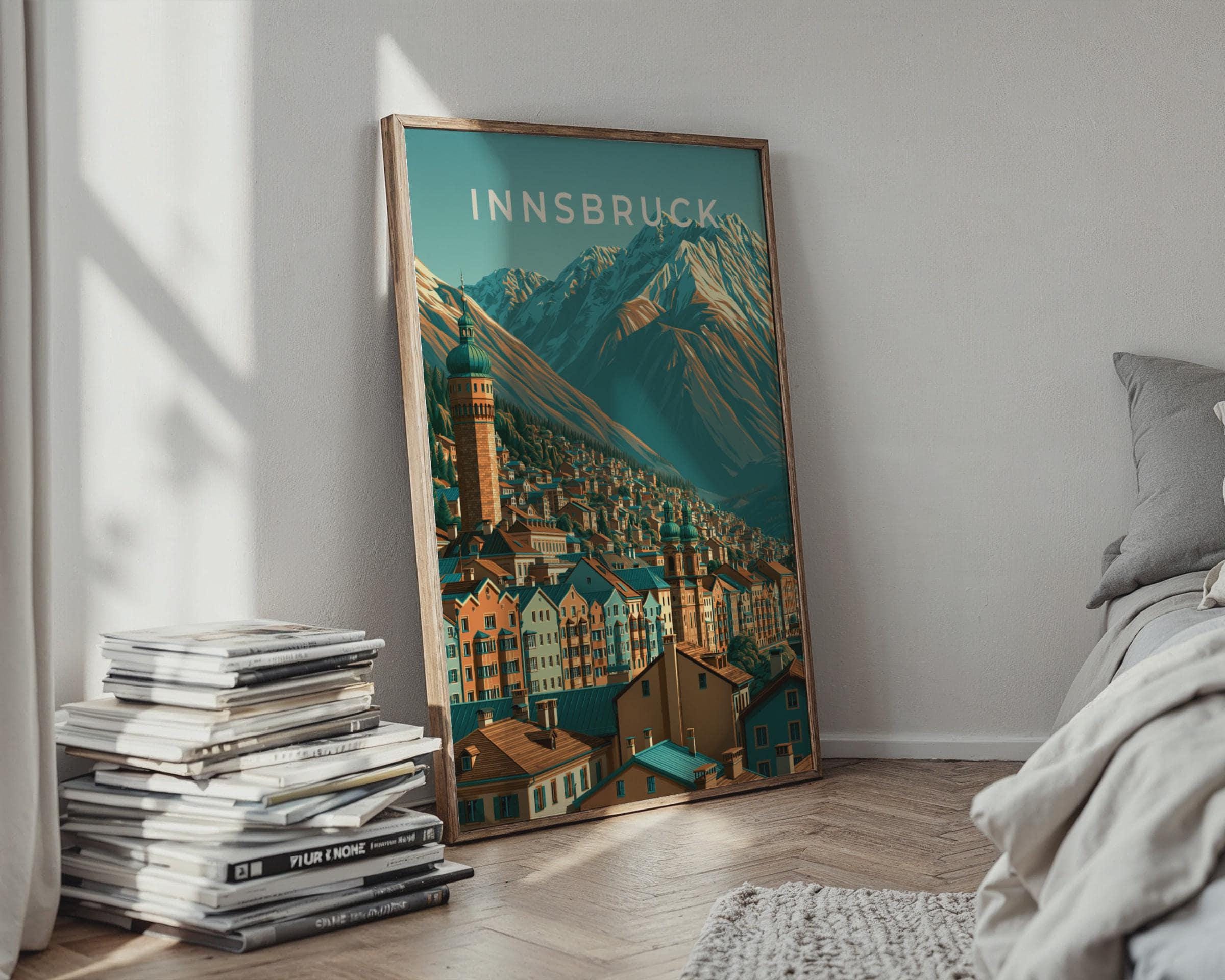 Innsbruck Travel Poster Mountain Landscape Art - Travel Wall Art