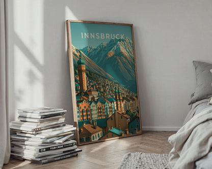 Innsbruck Travel Poster Mountain Landscape Art - Travel Wall Art