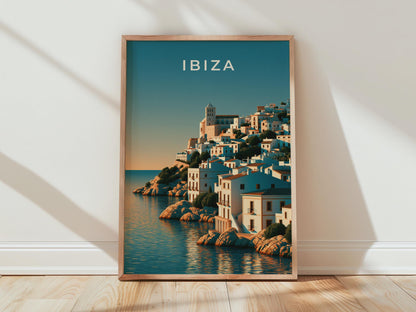 Ibiza Art Print Coastal Wall Art Landscape Poster - Travel Wall Art