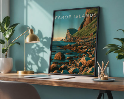 Faroe Islands Coastal Landscape Art Print - Travel Wall Art