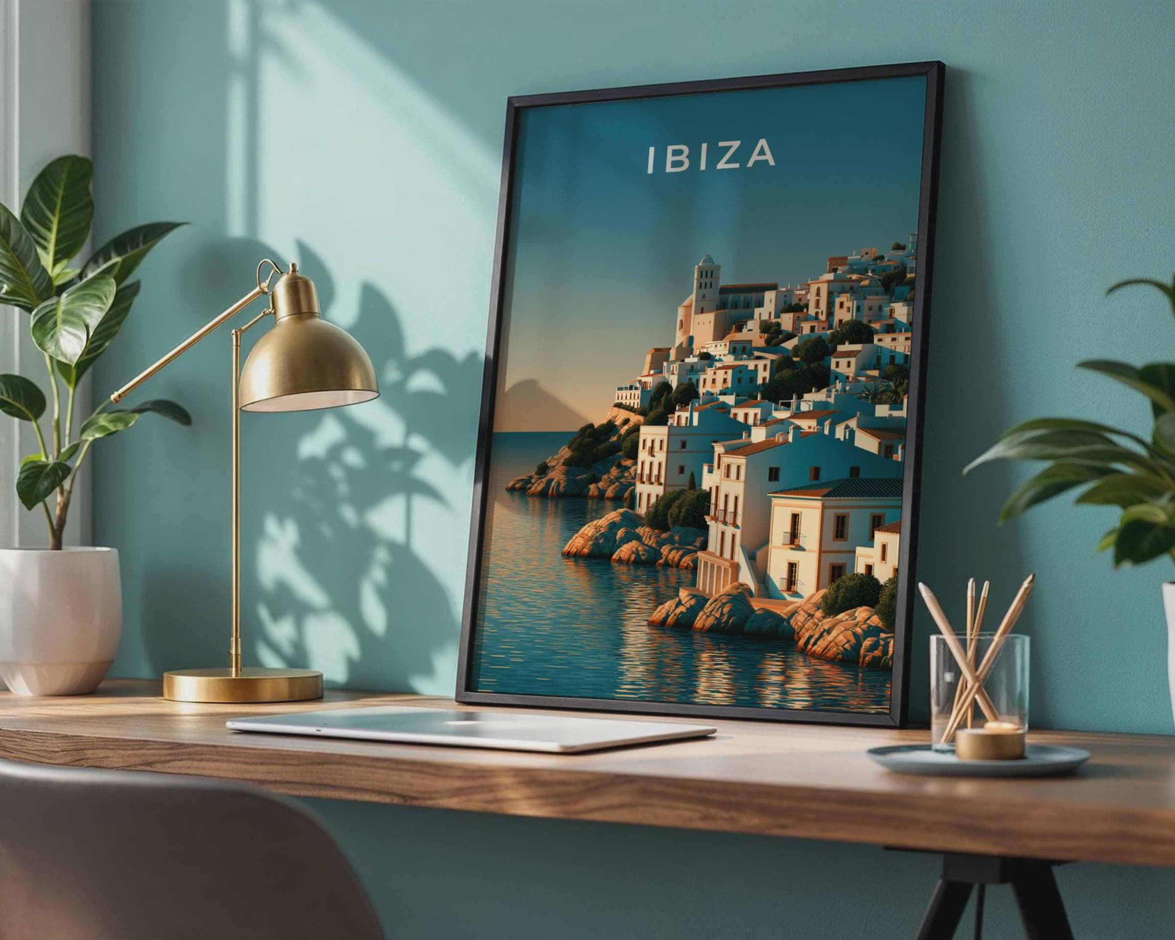 Ibiza Art Print Coastal Wall Art Landscape Poster - Travel Wall Art