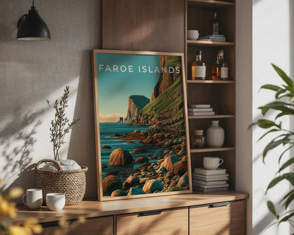 Faroe Islands Coastal Landscape Art Print - Travel Wall Art