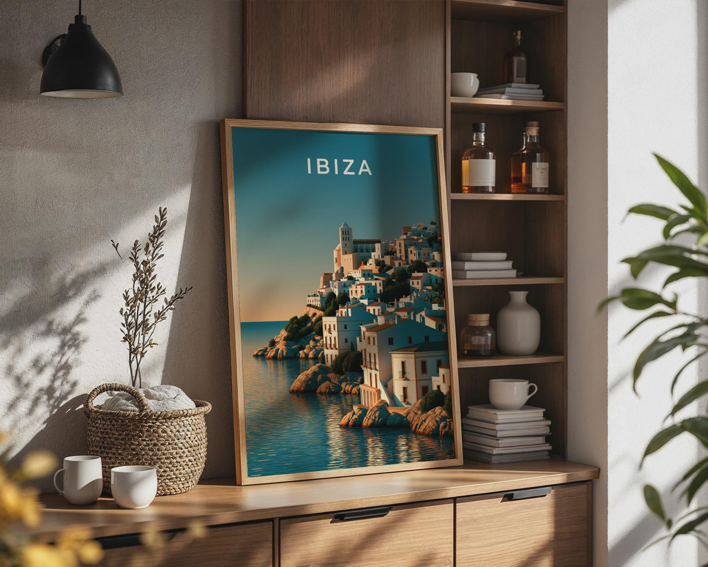 Ibiza Art Print Coastal Wall Art Landscape Poster - Travel Wall Art