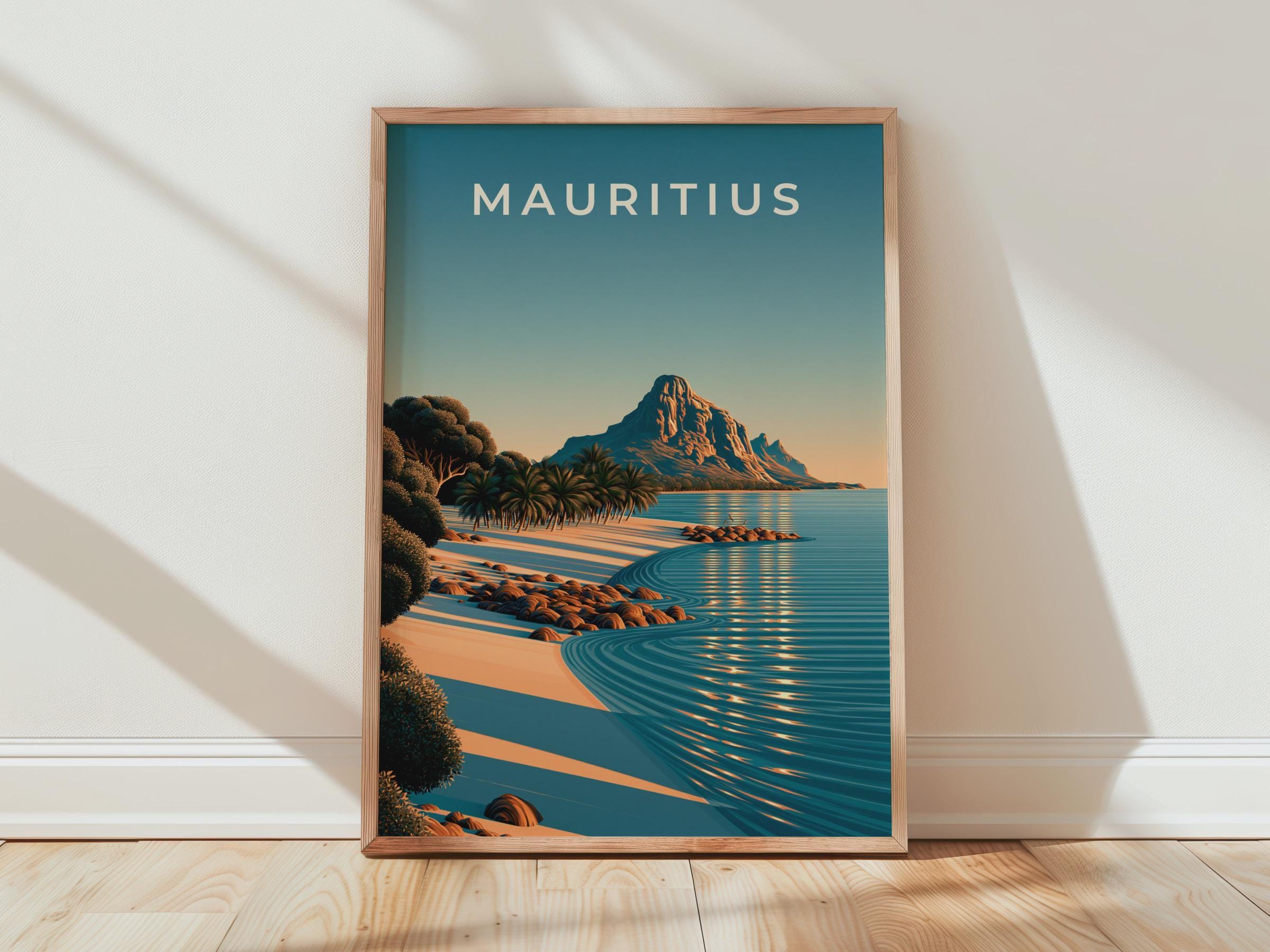 Mauritius Beach Landscape Poster Art - Travel Wall Art