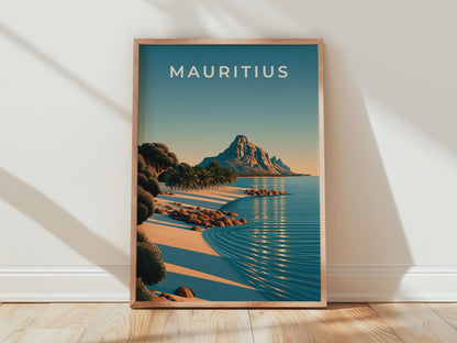 Mauritius Beach Landscape Poster Art - Travel Wall Art
