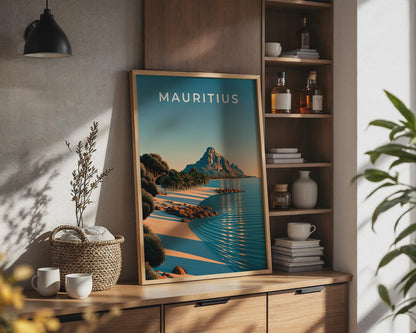 Mauritius Beach Landscape Poster Art - Travel Wall Art