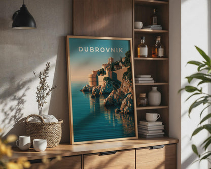 Dubrovnik Coastal Cityscape Art Print - Travel Wall Art