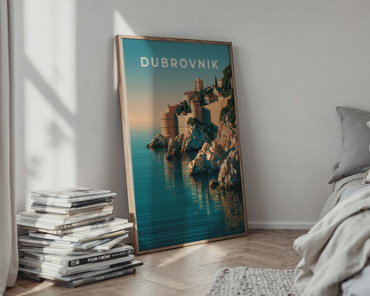 Dubrovnik Coastal Cityscape Art Print - Travel Wall Art