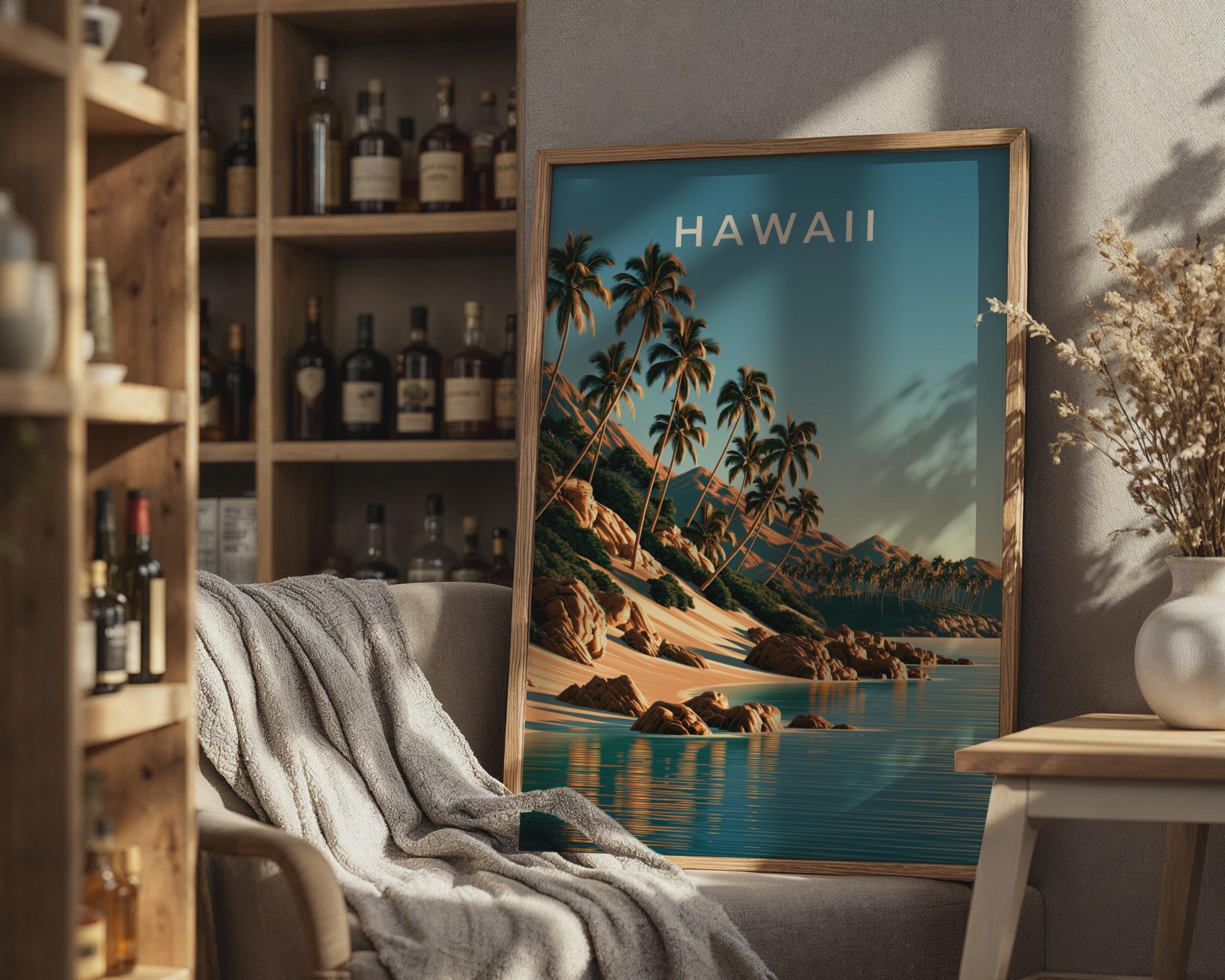 Hawaiian Landscape Tropical Wall Art Print - Travel Wall Art