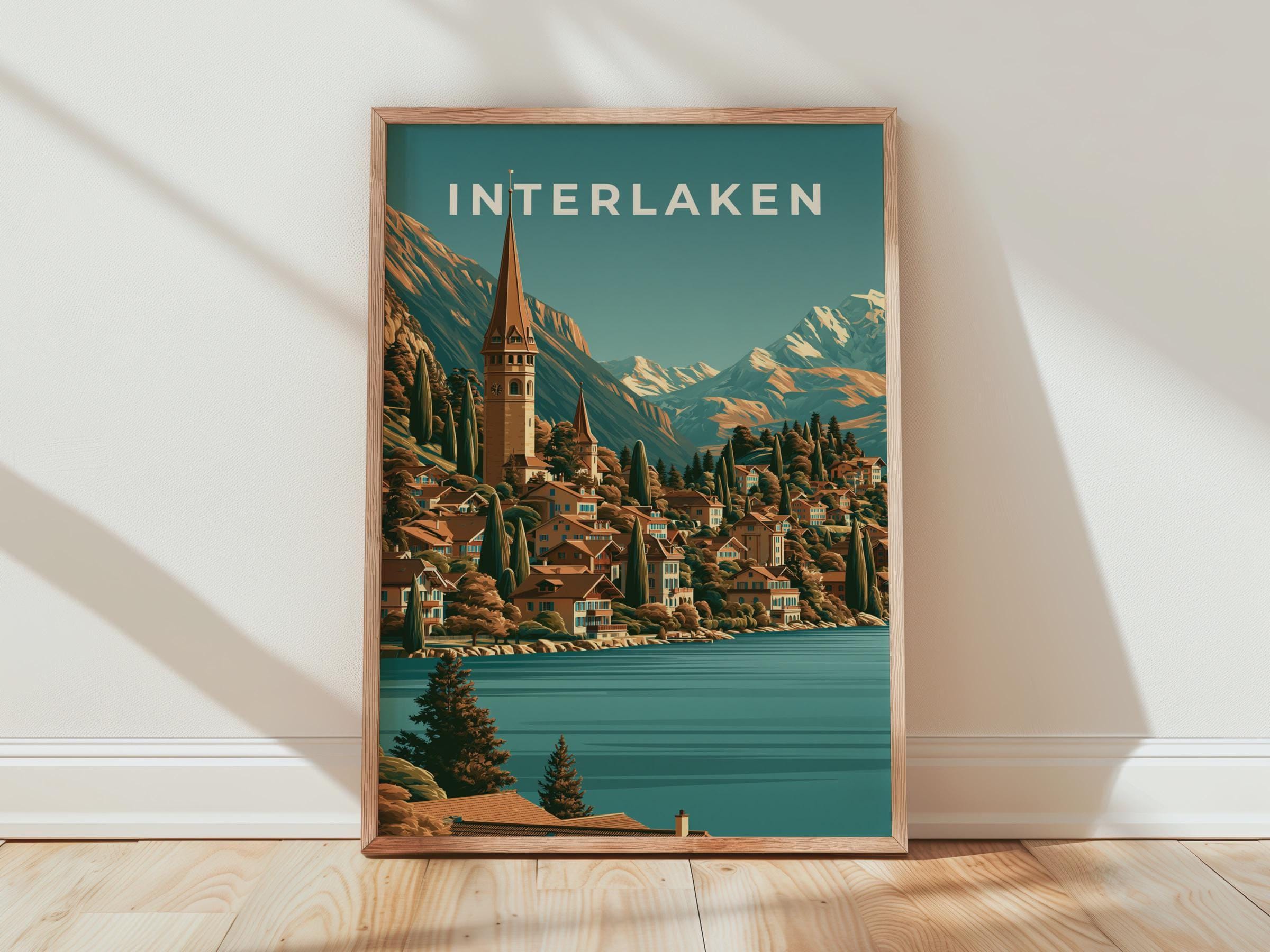 Interlaken Vintage Landscape Print - Travel Wall Art
