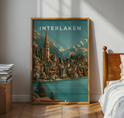 Interlaken Vintage Landscape Print - Travel Wall Art