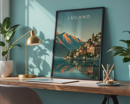Lugano Poster Scenic Art Print - Travel Wall Art