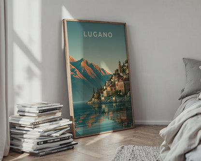 Lugano Poster Scenic Art Print - Travel Wall Art
