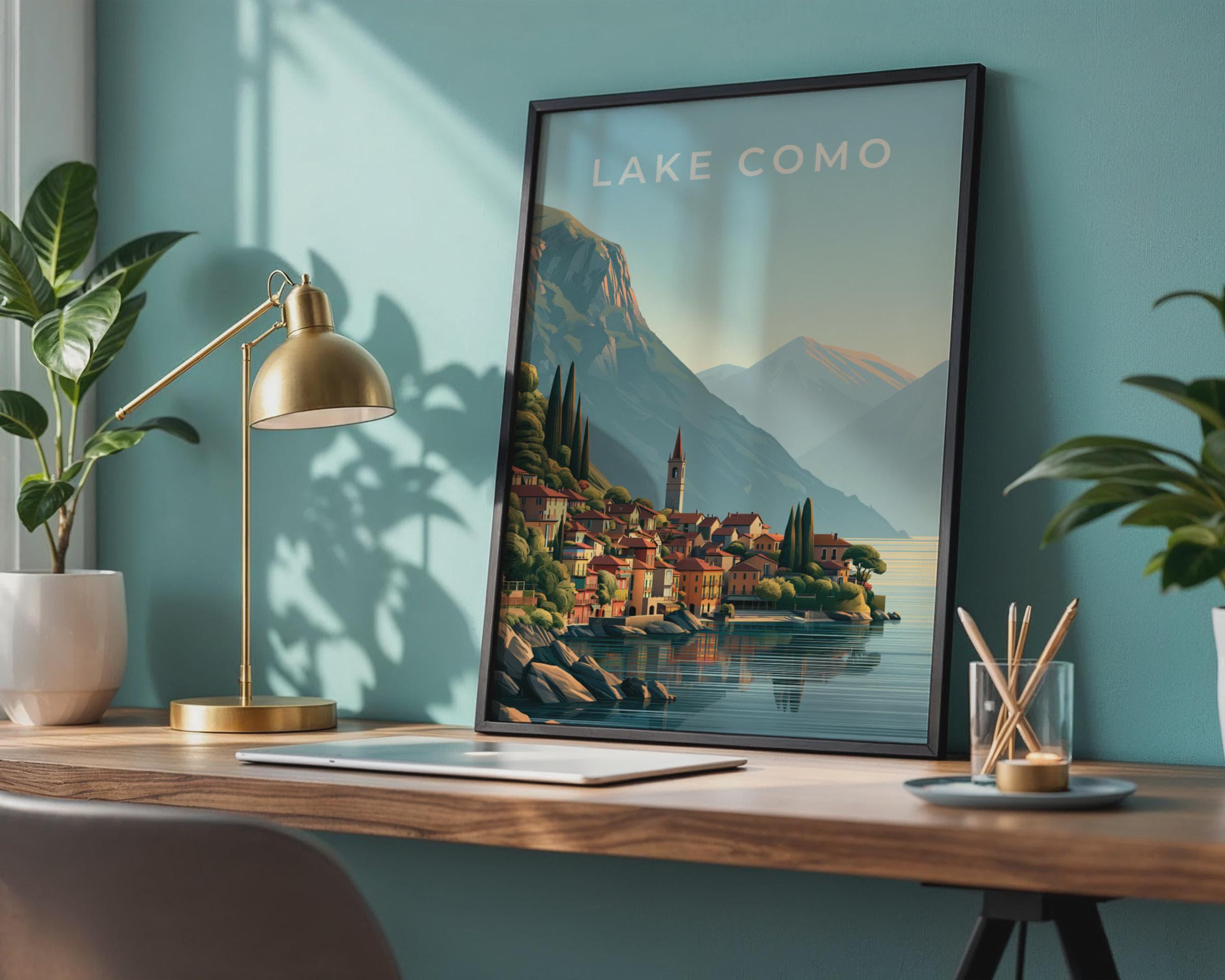 Lake Como Vintage Poster Art Print - Travel Wall Art