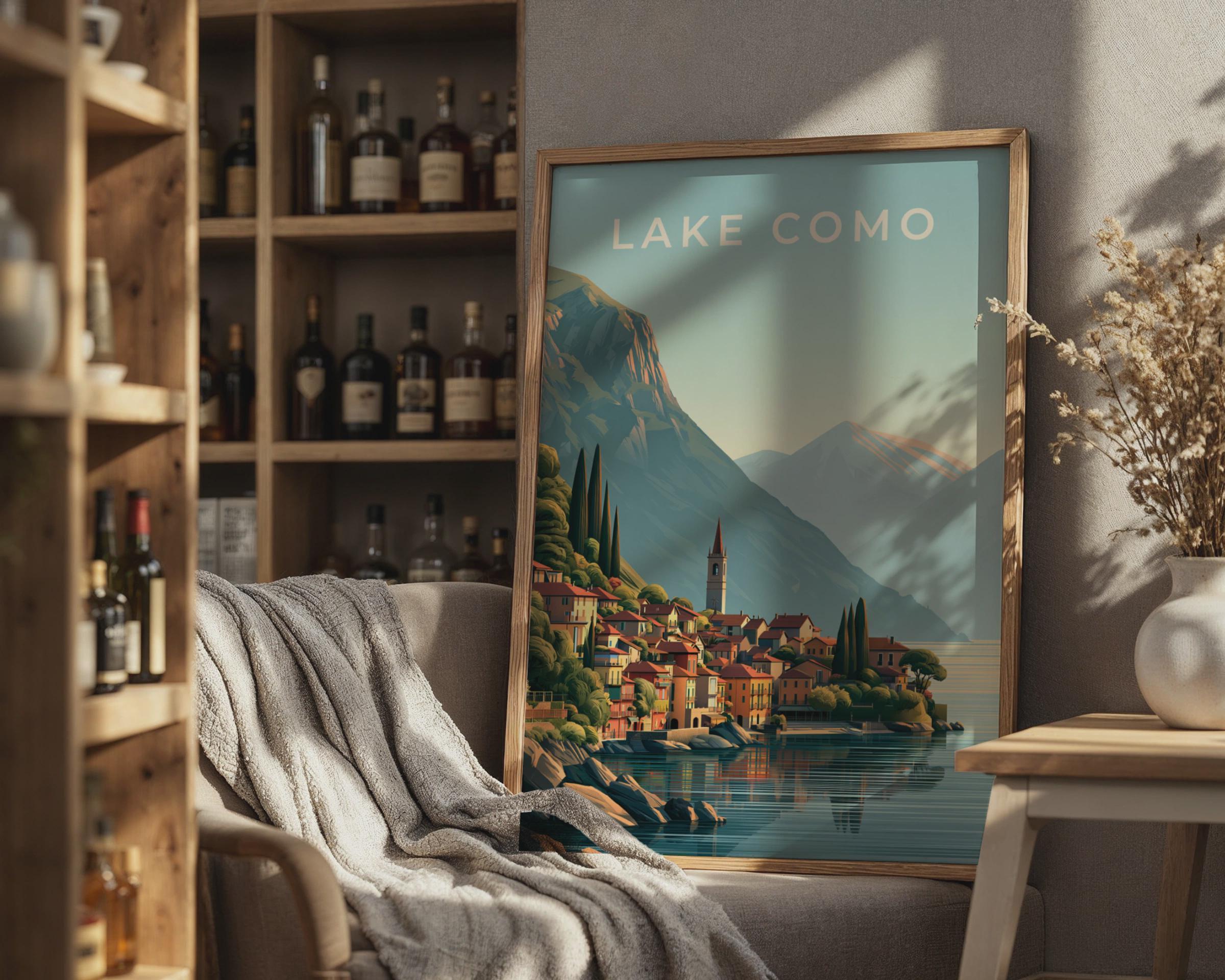 Lake Como Vintage Poster Art Print - Travel Wall Art