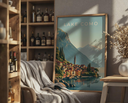 Lake Como Vintage Poster Art Print - Travel Wall Art
