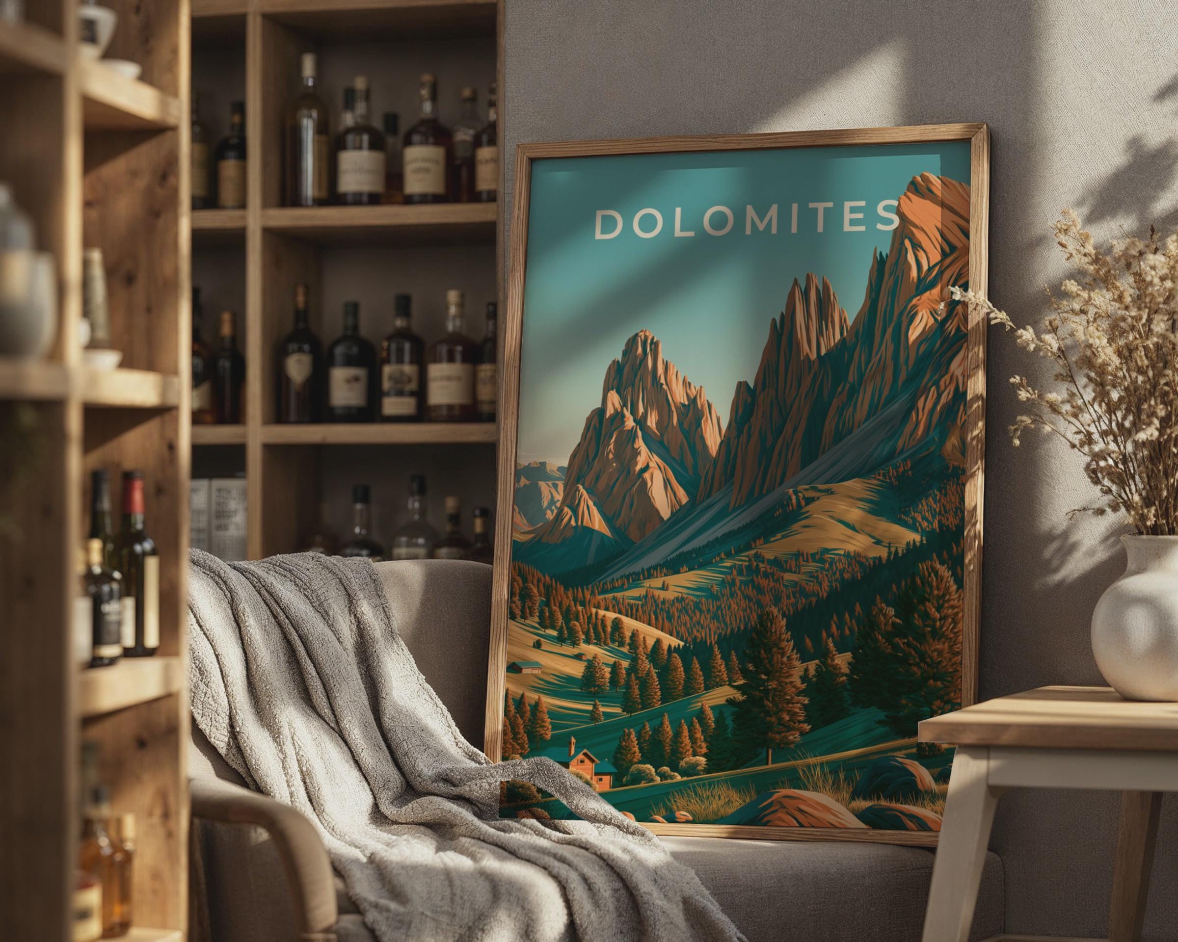 Dolomites Mountain Landscape Art Print - Travel Wall Art