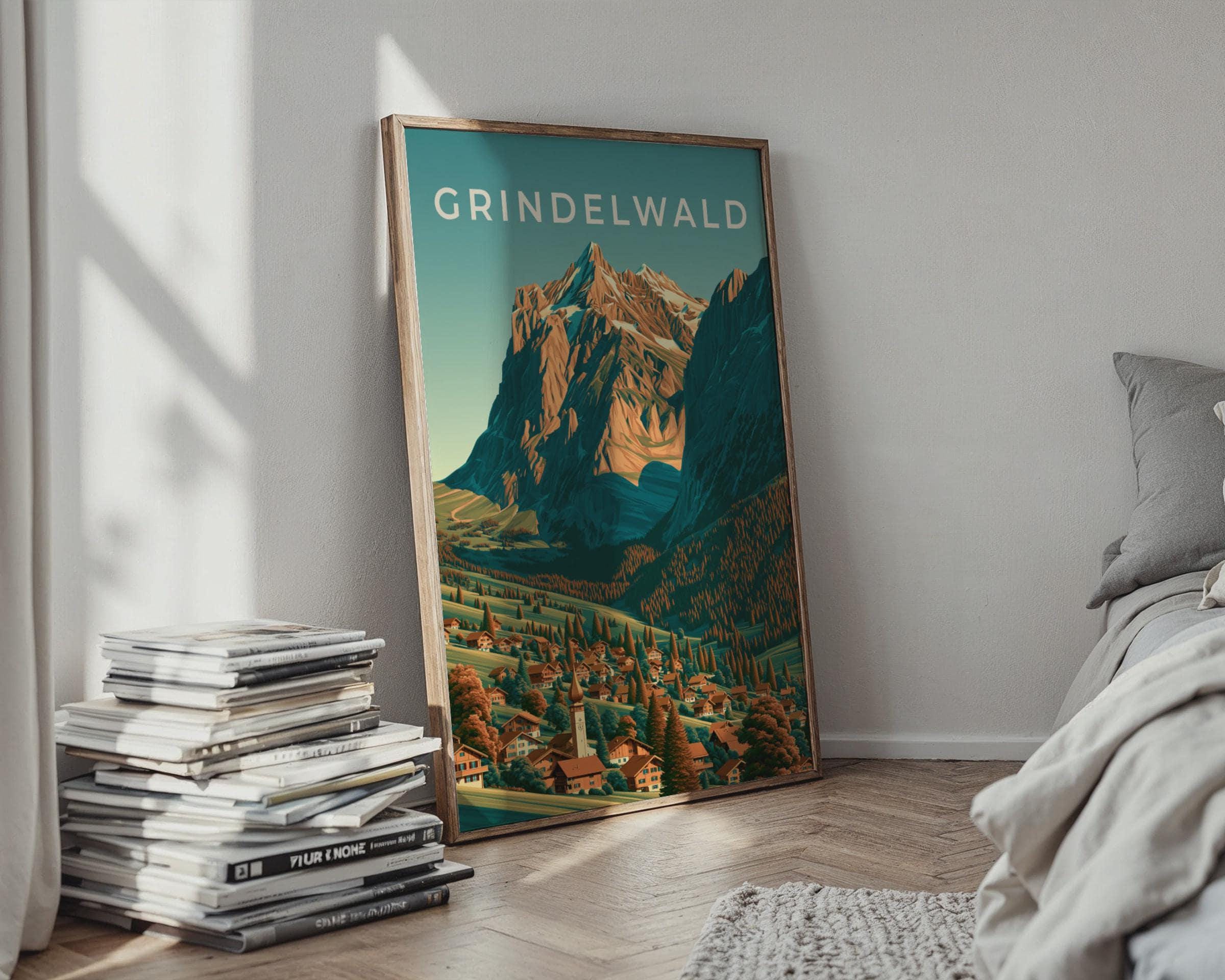 Grindelwald Mountain Landscape Poster - Travel Wall Art