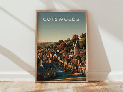 Cotswolds Village Landscape Print - Travel Wall Art