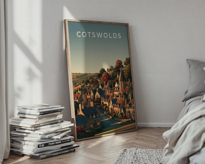 Cotswolds Village Landscape Print - Travel Wall Art