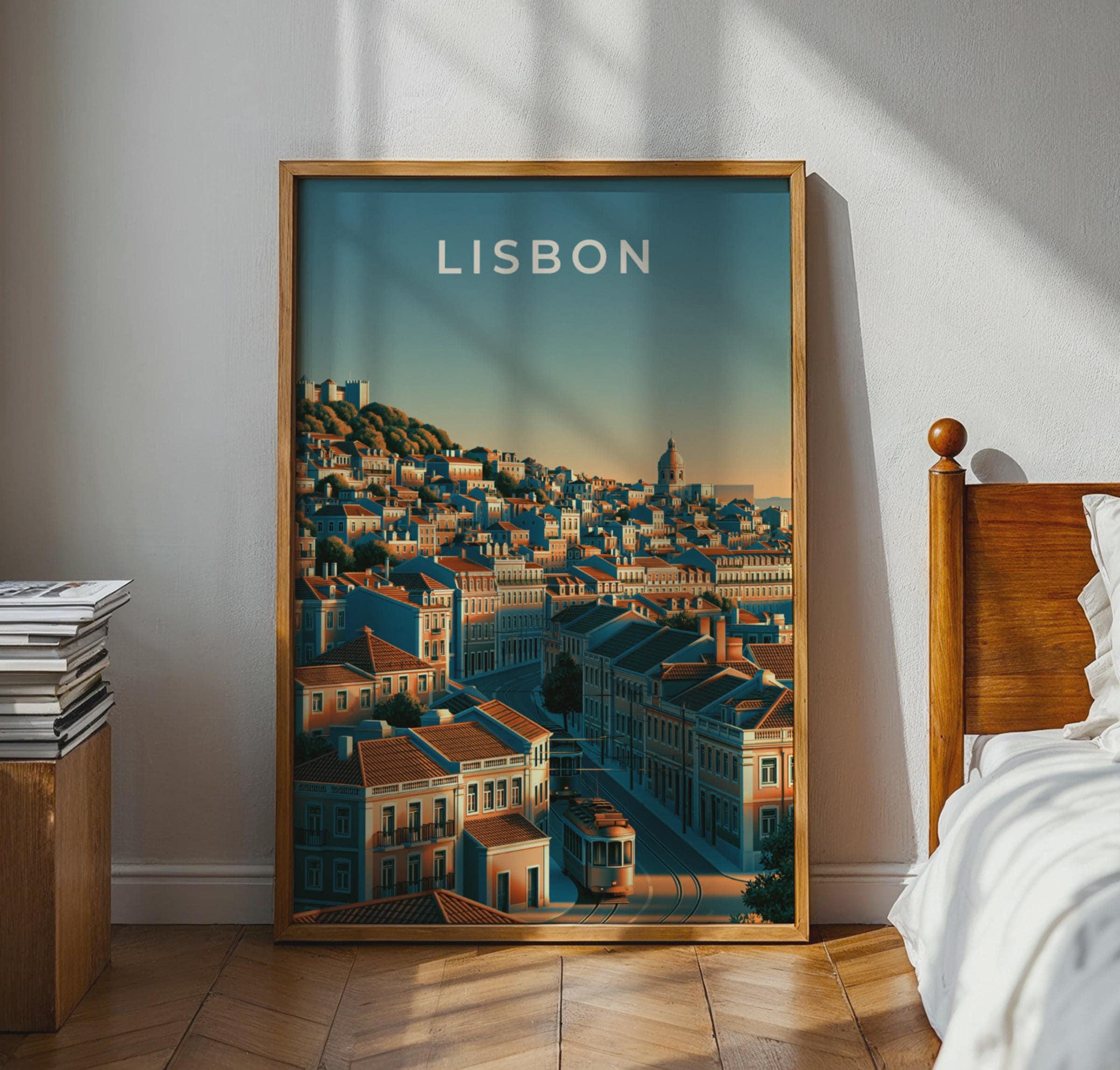 Lisbon City Print Architectural Wall Art - Travel Wall Art