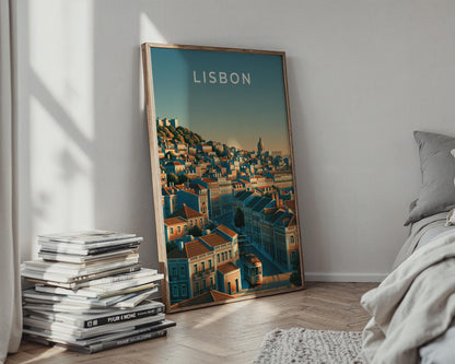 Lisbon City Print Architectural Wall Art - Travel Wall Art
