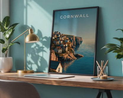 Cornwall Coastal Landscape Poster - Travel Wall Art