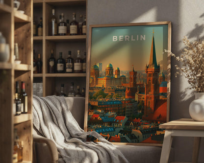 Berlin Cityscape Poster Urban Wall Art - Travel Wall Art