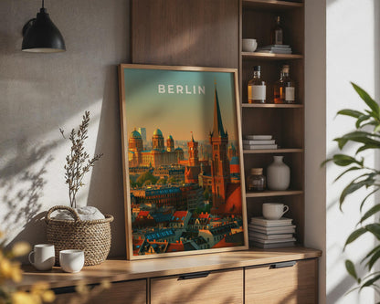 Berlin Cityscape Poster Urban Wall Art - Travel Wall Art