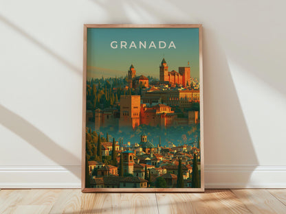 Granada Alhambra Wall Art Travel Poster - Travel Wall Art