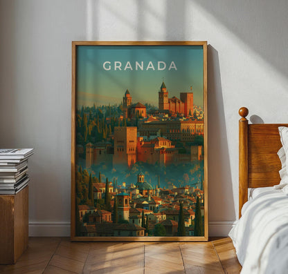Granada Alhambra Wall Art Travel Poster - Travel Wall Art