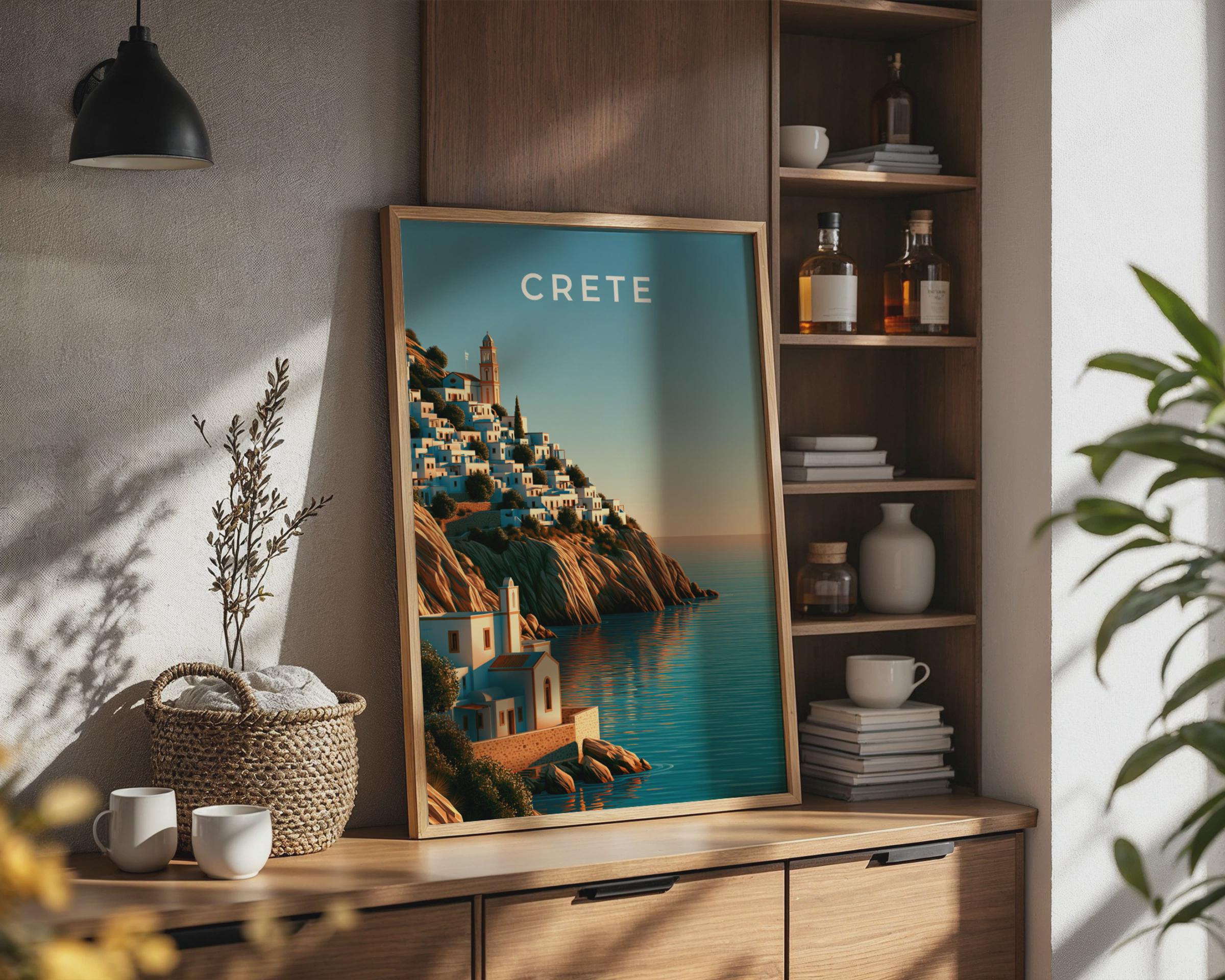 Crete Coastal Landscape Wall Art Print - Travel Wall Art