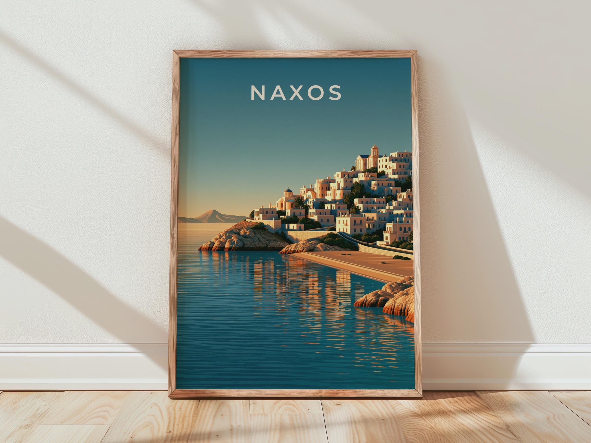 Naxos Coastal Art Print Greece Poster - Travel Wall Art